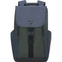 Delsey Unisex. 00202061013 Securflap 15" Rucksack blau grün (OSFA), Schwarz, Lässig, Polyester