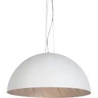 QAZQA Moderne Hängelampe Weiß mit Silber 70cm - Magna