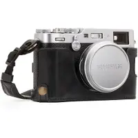 MegaGear MG1281 Ever Ready Echtleder Kamera-Halbtasche mit Trageriemen und Batteriezugang für Fujifilm X100F schwarz