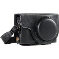 MegaGear MG1258 Panasonic Lumix DC-TZ95, DC-TZ90 Ever Ready Leder Kamera-Case mit Trageriemen - Schwarz