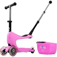 Micro Mini2go Deluxe Plus Pink, Kinder, Dreiradroller, Unisex, Asphalt, 50 kg, 3 Rad/Räder
