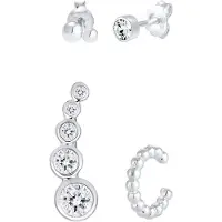 Elli Ohrringe Climber Cuff Set Kristalle 925 Silber Elli Silber