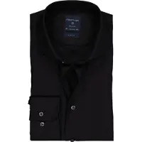 Profuomo Herren Hemden Fine Twill - Slim Fit - Non Iron - Zwart - Größe 38