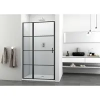 Badstuber Schwenktür 100 cm schwarz matt