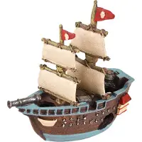 Flamingo Ropa Pirate Boat 18x7x17cm Aquarium Dekoration