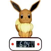 Teknofun 811370, Digitaler Wecker, Pokémon, Rechteck, Braun, Weiß, Batterie / USB, AAA