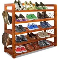 Casaria Schuhregal 5 Schichten aus Akazienholz 64 x 26 x 82cm