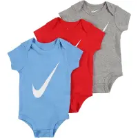 Nike Bodys k/ä - Swoosh - 3er-Pack - Rot/Blau/Grau - - 0-6 mt - Body K/Ä