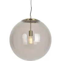 QAZQA Moderne Hängelampe Messing mit Rauchglas 50 cm - Ball