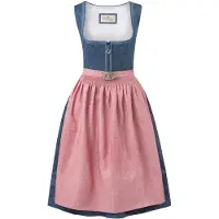 Stockerpoint Langes Dirndl "Roseline" in blau-altrosa | Gr.: 34