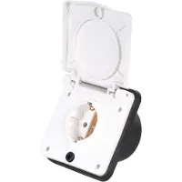 Haba 220V Aussensteckdose Vorzeltsteckdose Einbausteckdose IP44 Wohnwagen Wohnmobil Caravan 220V - 240V Schuko weiß