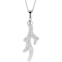 Ti sento Kette mit Anhänger Zweig mit Zirkonia 6781ZI