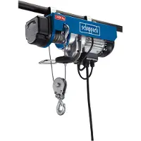 Scheppach Elektrischer Seilzug HRS400 | 230 V | 50 Hz | 780W | Traglast 200 kg und 400 kg mit Umlenkrolle | Hubhöhe 12 m und 6 m mit Umlenkrolle