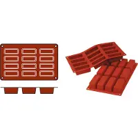 Silikomart Förmchen rechteckig 79 x 28 x 30 mm, 12er, Silikon, Länge: 300 mm