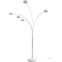 SalesFever Stehleuchte Five Fingers 205 cm | bewegliche Metall-Arme | echter Marmorfuß | B 150 x T 36 x H 205 cm | weiß lackiert