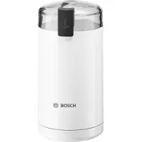 Bosch TSM6A011W Elektrische Kaffeemühle, 180 W, 75 g Fassungsvermögen, Edelstahlmesser, Sicherheitsverriegelung, Weiß