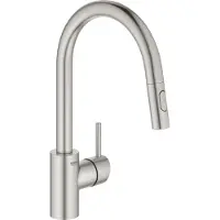 GROHE Concetto, Ziehen, Edelstahl, Hebelgriffe, Einzelbild, Type U, Keramik