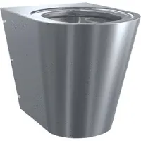Kwc AR T-WC, CAMPUS, Edelstahl, wandhängend, 360x412x500 mm, Sitzbacken, S. bodenlang