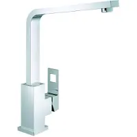 GROHE Eurocube, Gebürsteter Stahl, Hebelgriffe, Einzelbild, Keramik, 2,8 cm, G3/8