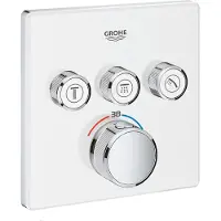 GROHE Grohtherm SmartControl Thermostat Fertigmontageset mit 3 Absperrventilen, eckige Ausführung