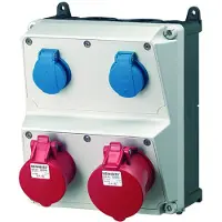 MENNEKES Wandverteiler AMAXX Stromverteiler 32/16A 400V 2x230V Schuko IP44 ohne Sicherungen Steckdosen-Kombination