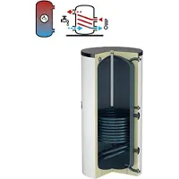 Flamco Standspeicher Duo 120 l, weiß, mit Isolierung
