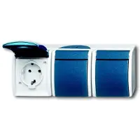 Busch-Jaeger 2300/3 EBW-54, CEE 7/3, 2P+E, Weiß, IP44, 250 V, 16 A