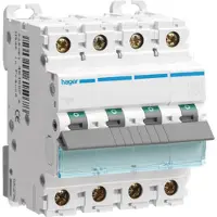 Hager HAG NBN450 Leitungsschutzschalter 4 polig 10kA B-Charakteristik 50A 4 Module