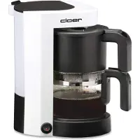 Cloer 5981 Filterkaffeemaschine für 5 Tassen, mit Warmhaltefunktion, Mini, Tropfstopp & Auto-Off, Ein-/Ausschalter mit Kontrolllampe, Glaskanne, Filtergröße 1x2, weiß/schwarz, 800 W
