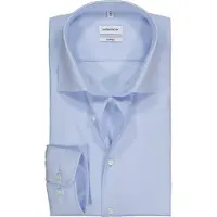Seidensticker Businesshemd "Schwarze Rose", Herren, Gr. L41, normale Ärmellängen, blau, 100% Baumwolle, unifarben, tailored fit, 2-Knopf-Manschette, Hemden Businesshemd, Shaped 1/1 Kentkragen Uni
