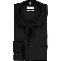 Seidensticker Businesshemd "Schwarze Rose", Herren, Gr. L41, normale Ärmellängen, schwarz, 100% Baumwolle, unifarben, regular fit, 2-Knopf-Manschette, Hemden Businesshemd, Regular 1/1 Kentkragen Uni