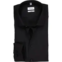Seidensticker Businesshemd "Schwarze Rose", Herren, Gr. M (39), normale Ärmellängen, schwarz, 100% Baumwolle, unifarben, skinny fit, 2-Knopf-Manschette, Hemden Businesshemd, X-Slim 1/1 Kentkragen Uni