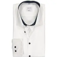 Seidensticker Businesshemd "Schwarze Rose", Herren, Gr. M40, normale Ärmellängen, weiß, 100% Baumwolle, unifarben, regular fit, 2-Knopf-Manschette, Hemden Businesshemd, Regular 1/1 Kentkragen Uni