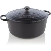 Le Creuset Bräter Signature rund 34 cm Schwarz Matt