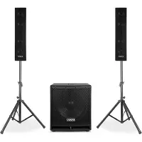 VONYX VX880BT, 1000 W, 2-Wege, 6,35 cm (2.5"), 38,1 cm (15"), Freistehende Lautsprecheranlage, Schwarz