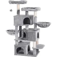 OEM Kattengeschossbaum mit 3 Kletterhöhlen - 164 cm - Katzenhaus - Krabbaufbau - Kletterbaum