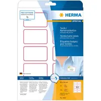 Herma Namens- und Textiletiketten , A4, 80 x 50 mm, selbstklebend, roter Rand, 200 Stück
