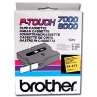 Brother TX-651 Etiketten erstellendes Band Schwarz auf gelb