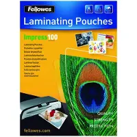 Fellowes A3 Glossy 100 Micron Laminating Pouch 100 Pack Papier