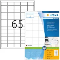 Herma Premium Adressetiketten 4254, permanenthaftend, bedruckbar, B 21,2 x H 38,1 mm, 6500 Stück/100 A4-Bogen, FSC-Papier, weiß