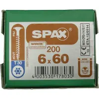 Spax Holzbauschraube 6 x 60 mm Tellerkopf T-STAR plus Vollgewinde 4CUT WIROX P3J