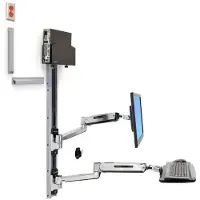 Ergotron LX Sit-Stand Wall Mount System - Befestigungskit (Wandarm, CPU-Halter, Maushalte