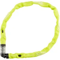 ABUS Kettenschloss 1200 Web – Zahlenschloss mit 3-stelliger Kombination – Kette aus gehärtetem Stahl – Leichtes Fahrradschloss mit Farbauswahl – Fahrradzubehör – 60 cm – Grün/Lime