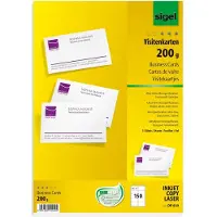Sigel DP839, Laser/Inkjet, Weiß, Satin, 200 g/m², 85 mm, 55 mm