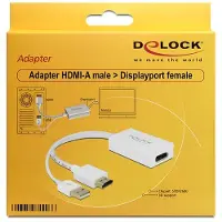 DeLOCK 62496, 0,245 m, DisplayPort, HDMI + USB, Männlich, Weiblich, Gold