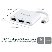 StarTech.com .com USB-C Multiport Adapter mit HDMI - USB 3.0 Port - 60W PD - Weiß, Kabelgebunden, USB 3.2 Gen 1 (3.1 Gen 1) Type-C, 60 W, Weiß, 5 Gbit/s, 4096 x 2160 Pixel