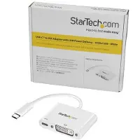 StarTech.com .com USB-C auf DVI Adapter mit USB Stromversorgung -1920 x 1200 - Weiß, USB Typ-C, DVI-Ausgang, 1920 x 1200 Pixel