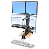 Ergotron desk stand, WorkFit-S dual, adjustable, 24 inch VESA +, lift, r