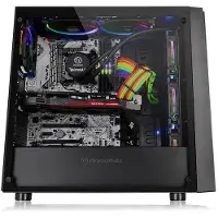 Thermaltake Versa J21 Tempered Glass Edition, Midi Tower, PC, Schwarz, ATX, micro ATX, Mini-ITX, SPCC, Gehärtetes Glas, 16 cm