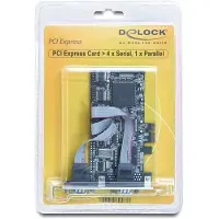 Sunix PCI Express card 4 x serial, 1x parallel, PCIe, Moschip, Windows 2000/XP/Server-2003/Vista